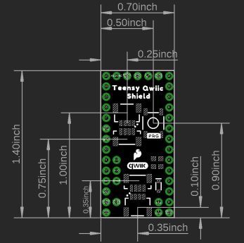 Mechanical Drawing - SparkFun Qwiic Shield for Teensy