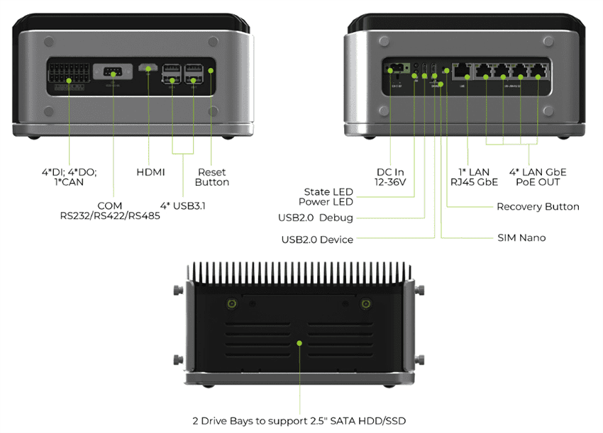 Seeed Studio reServer Industrial Fanless AI-Enabled NVR Servers