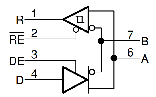Schematic - Texas Instruments THVD1330 Half-Duplex RS-485 Transceiver