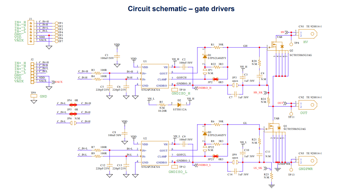 Schematic - STMicroelectronics EVSTGAP2SICSAC Demonstration Board