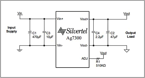 Application Circuit Diagram - Silvertel AG7300 High Power Boost Converter Modules