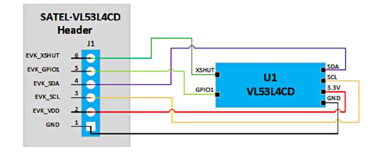 Schematic - STMicroelectronics SATEL-VL53L4CD Breakout Boards