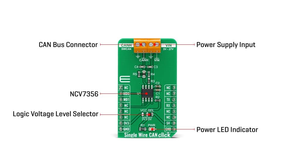 Mikroe Single Wire CAN Click