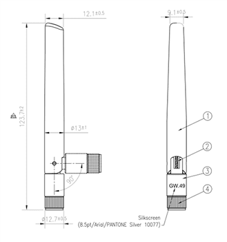 Chart - Taoglas GW IP67 Wi-Fi® 2.4/5.8/7.125GHz Terminal Antennas