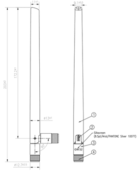 Chart - Taoglas GW IP67 Wi-Fi® 2.4/5.8/7.125GHz Terminal Antennas