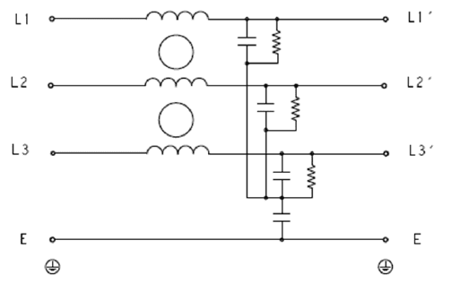 Application Circuit Diagram - TE Connectivity KEB & KES 3-Phase General Purpose EMI Filters