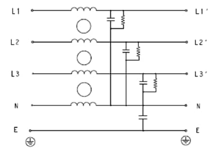 Application Circuit Diagram - TE Connectivity KEB & KES 3-Phase General Purpose EMI Filters Application Circuit Diagram - TE Connectivity KEB & KES 3-Phase General Purpose EMI Filters