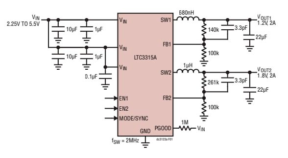 Application Circuit Diagram - Analog Devices Inc. DC3123A Demonstration Circuit