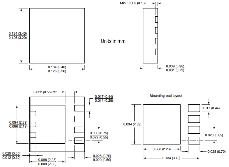 Mechanical Drawing - Vishay General Semiconductor SE40N3x Surface-Mount Standard Rectifiers